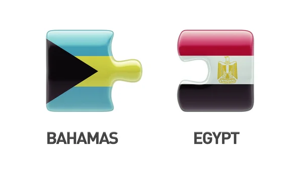 Bahamy Egypt Puzzle koncept — Stock fotografie