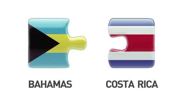 Bahamas Costa Rica Puzzle Concept — Stock Photo, Image