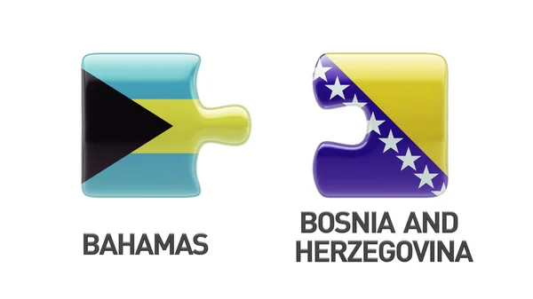 Bósnia e Herzegovina Bahamas Puzzle Concept — Fotografia de Stock