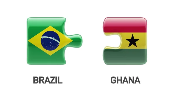 Brasil Ghana Puzzle Concepto — Foto de Stock