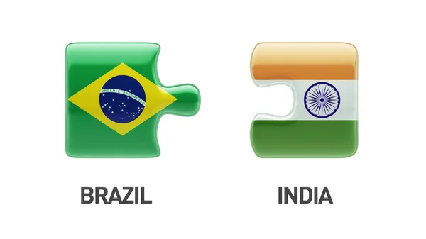 Brasil India Puzzle Concepto —  Fotos de Stock