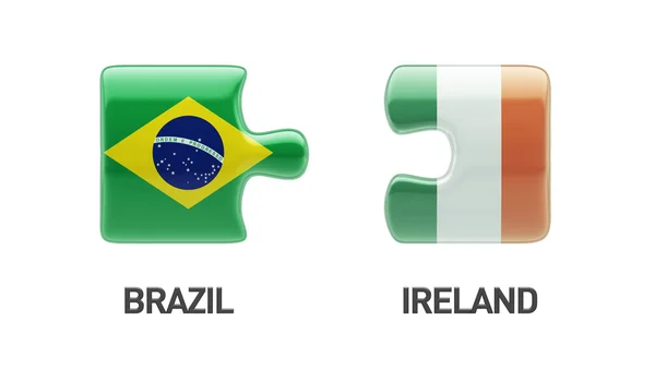 Brasil Ireland Puzzle Concept — Fotografia de Stock