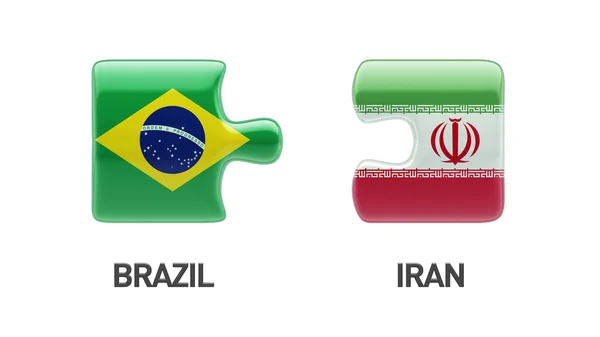 Brazil Iran  Puzzle Concept — Stock Photo, Image