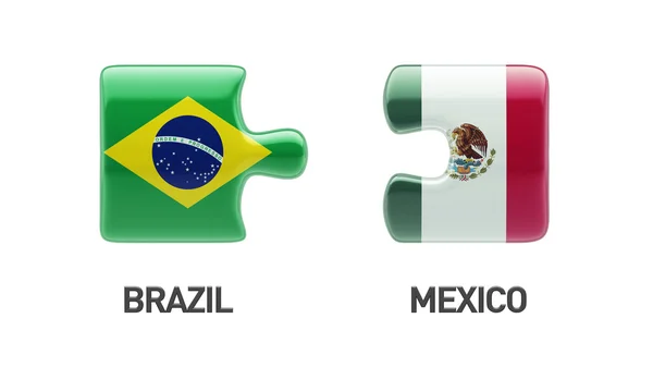 Brazil Mexico Puzzle Concept — Stock Photo, Image