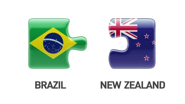 Brasil Nueva Zelanda Puzzle Concepto — Foto de Stock