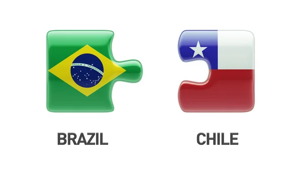 Brasil Chile Puzzle Concepto — Foto de Stock