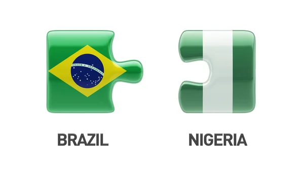 Brasil Nigeria Puzzle Concepto —  Fotos de Stock