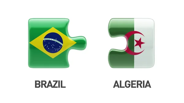 Brasil Argelia Puzzle Concepto — Foto de Stock