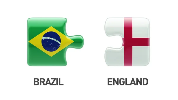 Brasil Inglaterra Puzzle Concept — Fotografia de Stock