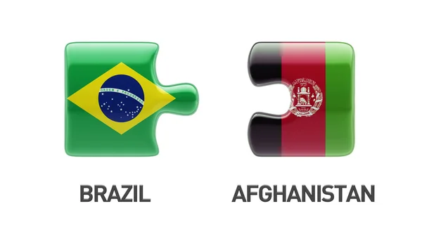 Afghanistan Brasilien Puzzle-Konzept — Stockfoto