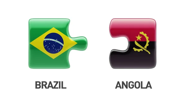 Brasile Angola Puzzle Concept — Foto Stock