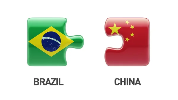 Brazil China  Puzzle Concept — Stock Photo, Image