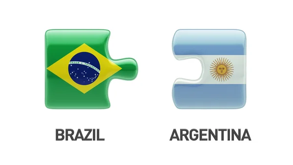 Brasilien Argentinien Puzzle-Konzept — Stockfoto