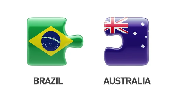 Brasile Australia Puzzle Concept — Foto Stock