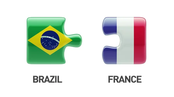 Brazil France  Puzzle Concept — Stock Photo, Image