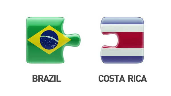 Brasil Costa Rica Puzzle Concepto — Foto de Stock
