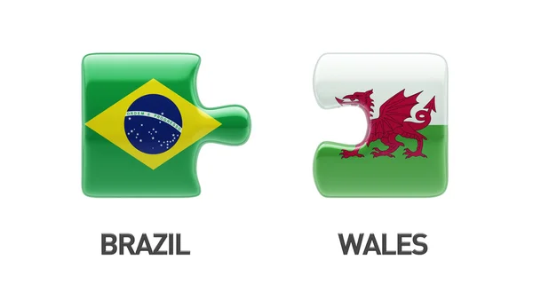 Wales Brazil  Puzzle Concept — Stock Photo, Image
