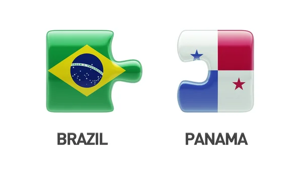 Panama Brésil Puzzle Concept — Photo