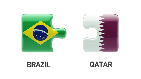 Qatar Brasil Puzzle Concepto —  Fotos de Stock