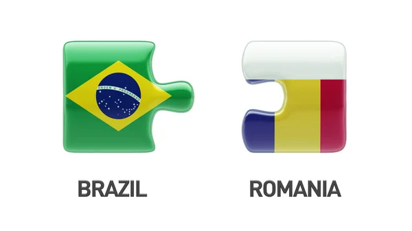 Rumänien Brasilien Puzzle-Konzept — Stockfoto