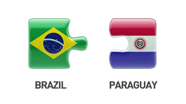 Paraguay Brasil Puzzle Concepto —  Fotos de Stock