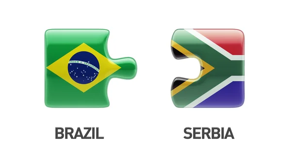 Sudáfrica Brasil Puzzle Concepto — Foto de Stock