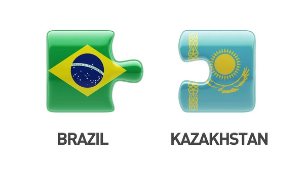 Kazakhstan Brésil Puzzle Concept — Photo