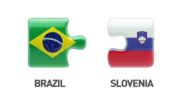 Slovenya Brezilya bulmaca kavramı — Stok fotoğraf