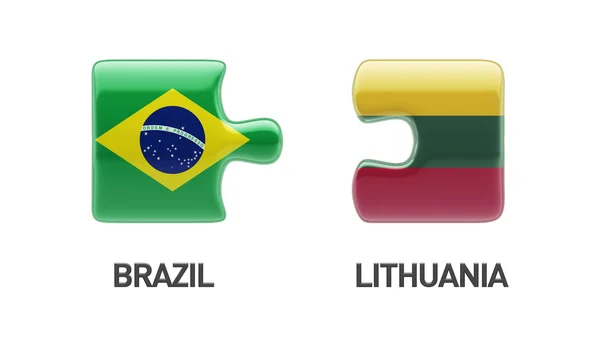 Lithuania Brazil  Puzzle Concept — Stock Photo, Image