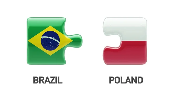 Polonya Brezilya bulmaca kavramı — Stok fotoğraf