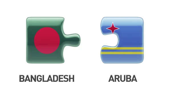 Bangladesh Aruba Puzzle Concept — Stock Photo, Image