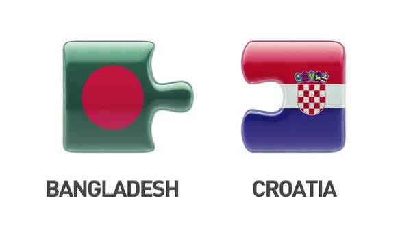Bangladesh Croacia Puzzle Concepto — Foto de Stock