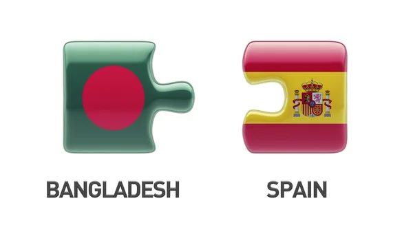 Spanje Bangladesh puzzel Concept — Stockfoto