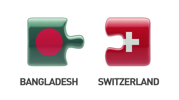 Switzerland Bangladesh  Puzzle Concept — Stock Photo, Image