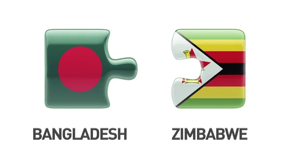 Zimbábue Bangladesh Puzzle Concept — Fotografia de Stock