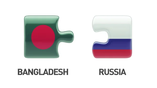 Rusia Bangladesh Puzzle Concepto — Foto de Stock