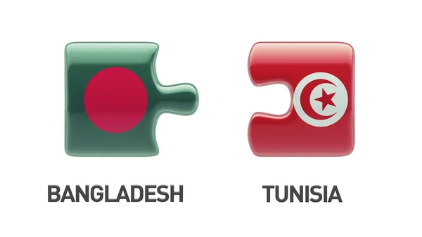 Tunisia Bangladesh  Puzzle Concept — Stock Photo, Image