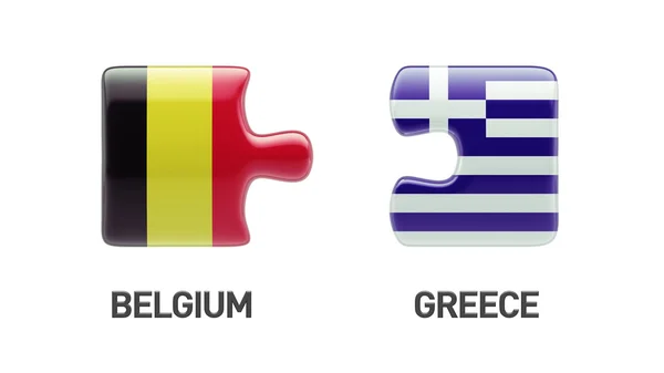 Belgique Grèce Puzzle Concept — Photo