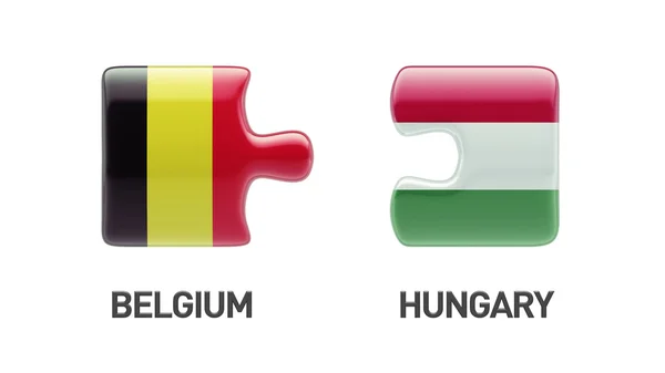 België Hongarije puzzel Concept — Stockfoto