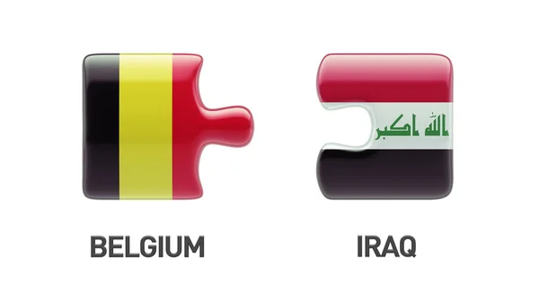 België Irak puzzel Concept — Stockfoto