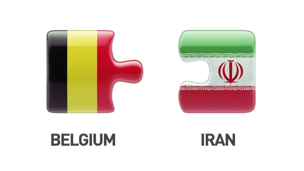 België Iran puzzel Concept — Stockfoto