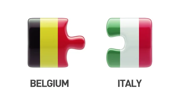 Belgium Italy  Puzzle Concept — Stock Photo, Image