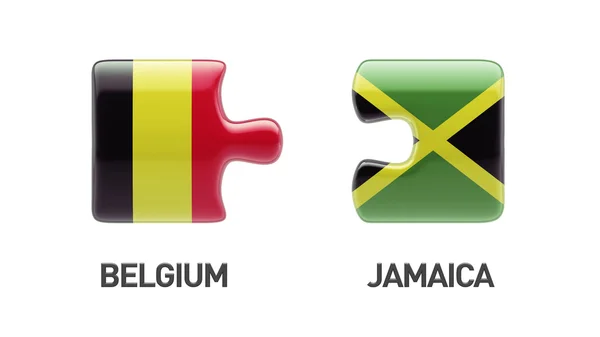 Bélgica Jamaica Puzzle Concept — Fotografia de Stock