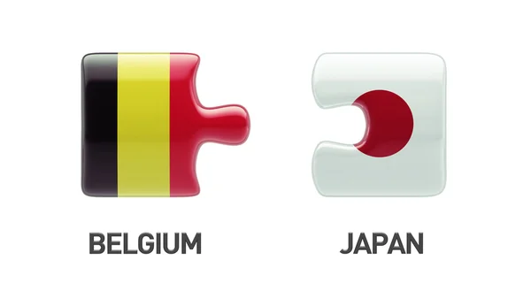 Koncepcja logiczne Japonia Belgia — Zdjęcie stockowe