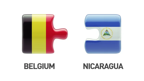 Belgique Nicaragua Puzzle Concept — Photo