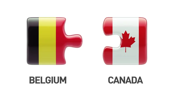 Belgium Canada  Puzzle Concept — Stock Photo, Image