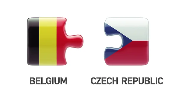 Belgium Czech Republic  Puzzle Concept — Stock Photo, Image