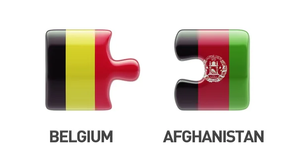 Afganistanie Belgia logiczne pojęcia — Zdjęcie stockowe