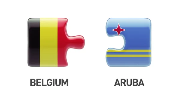 Belgia Aruba logiczne pojęcia — Zdjęcie stockowe