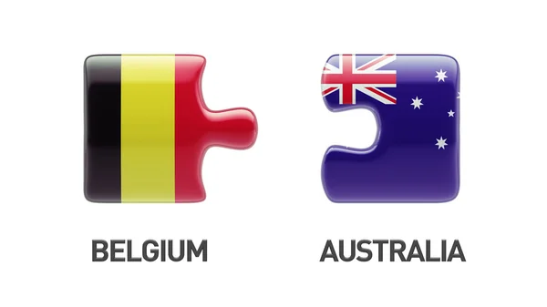 Belgien Australien Puzzle-Konzept — Stockfoto